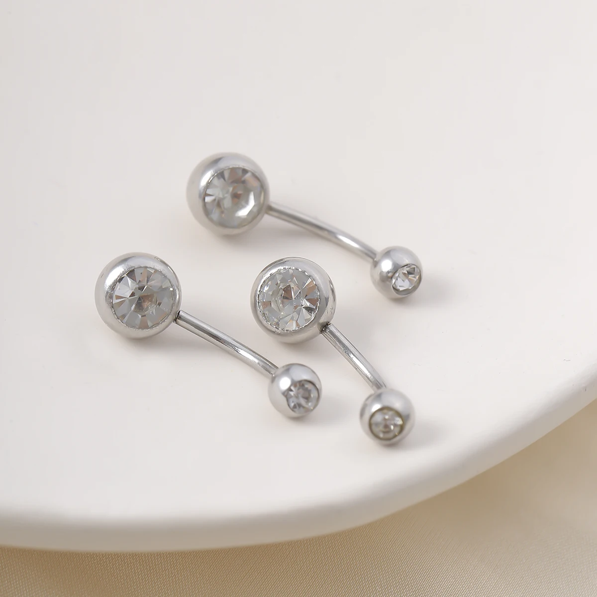 

IngeSight.Z 3 Colors Stainless Steel Navel Belly Button Rings Sexy Summer Beach Belly Piercing Crystal Rhinestone Body Jewelry