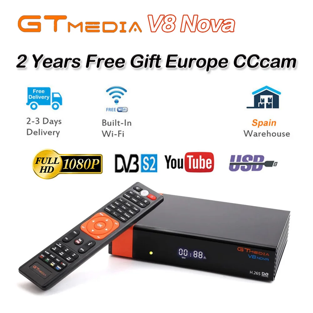 V8 Nova Orange Лучший 1080P DVB-S2 GTmedia V9 супер Европа Cline Испания Португалия спутниковый ТВ приемник же GTmedia V8 Nova Freesat V9 супер - Цвет: V8 Nova Orange