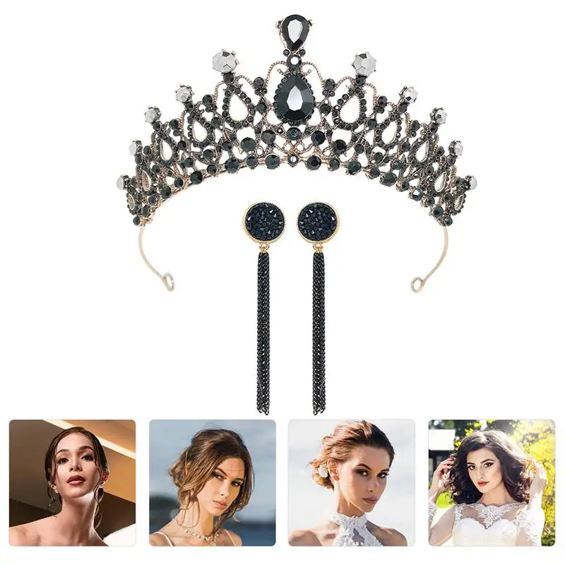 

3pcs/set Baroque Crown Retro Crown Headdress Baroque Jewelry Crown Headdress for Lady