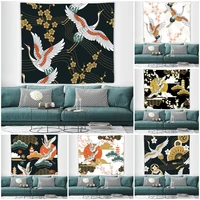flying crane printed tapestry wall hanging wall tapestry aesthetic for living room home dorm wall hanging decor