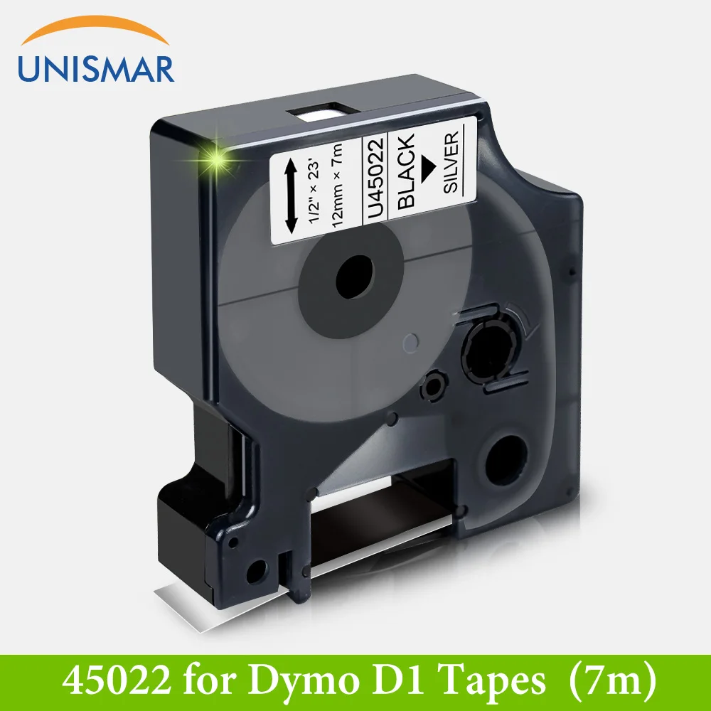 Для DYMO D1 лента для этикеток 45013 черная на белом/серебряном 45022 12 мм принтера