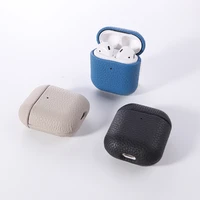 premium genuine leather wireless earphone case for iphone charging box for airpods 1 2 pro shockproof back coque accessories