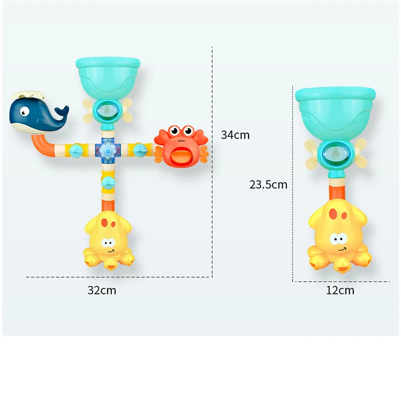 Baby Bath Toys Suction Cup Water Game Giraffe Crab Model Faucet Shower Spray Toy Bathroom Kit Gifts | Игрушки и хобби