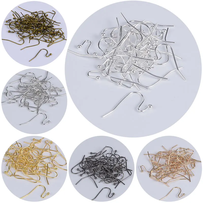 

100Pcs/Lot 21x12mm Earrings Clasps Hooks Earrings Hook Fittings for DIY Earring Accessories Iron Hook