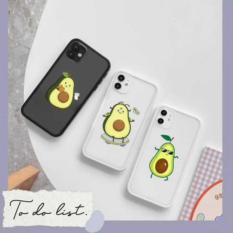 

Cute cartoon fruit avocado Phone Case matte transparent For iphone 7 8 11 12 plus mini x xs xr pro max cover