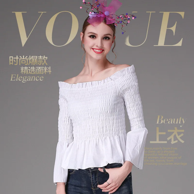 Стильные женские сексуальные осенние тонкие топы с открытыми плечами блуза