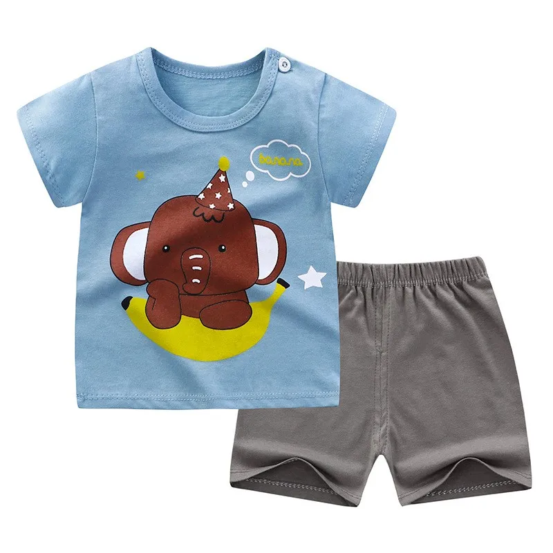 100% хлопковая летняя одежда для маленьких детей мягкие шорты комплект с футболкой
