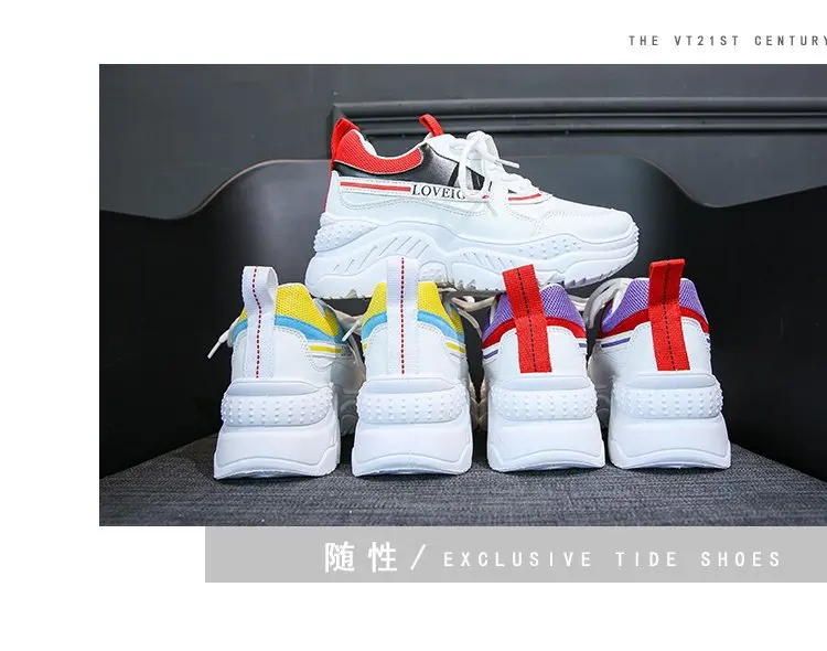 ALL YIXIE Новые искусственные кожаные женские платформенные кроссовки модные Casual белые увеличенные женские кроссовки большого размера 41