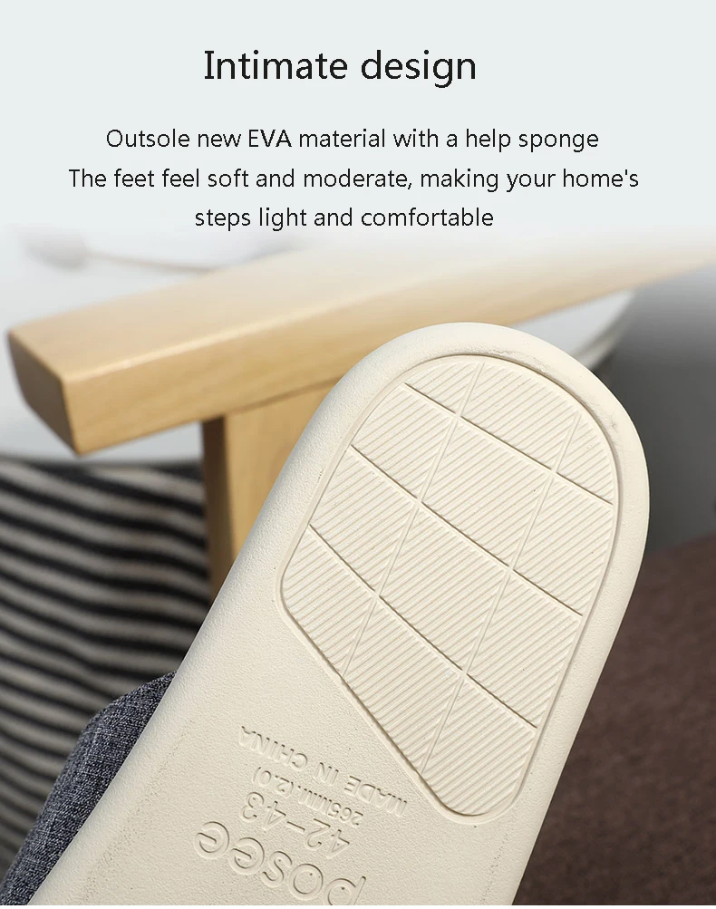 POSEE/Новинка Женские хлопковые и льняные тапочки Модные домашние в полоску