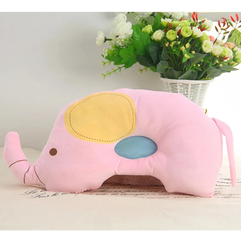 

Baby Pillow Decoration Stereotypes Head Guard Can Prevent Flat Cartoon 3D Design Cute Gentle Pink ElephantS-haped Soft Newborn