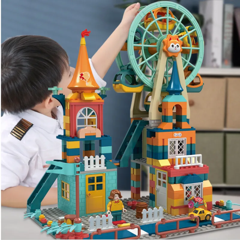 

Ferris Wheel Building Blocks Castle Marble Run Toys Car Action Figures Friends Children Educational Toys For Boys Girls Gifts
