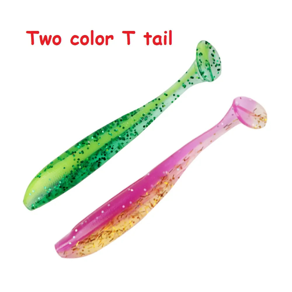 10 шт./лот мягкая рыболовная приманка один/два цвета 70 мм/2 г джиг-воблер свимбейт