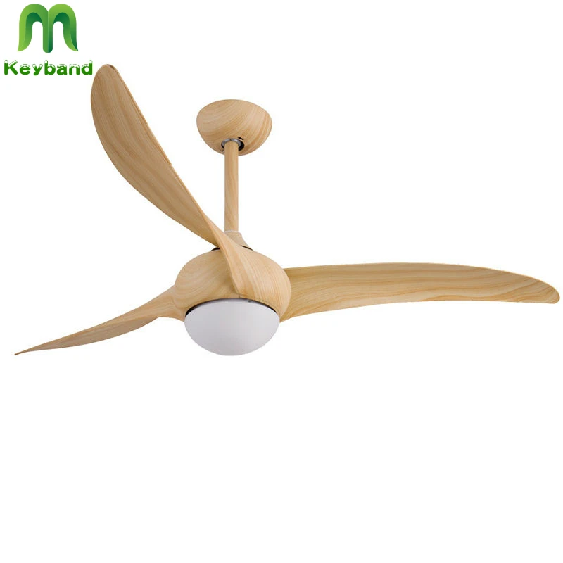 

52 Inch Wood Imitation Ceiling Fan with Remote Control Variable DC Motor Speed Adjustable Reverse Function