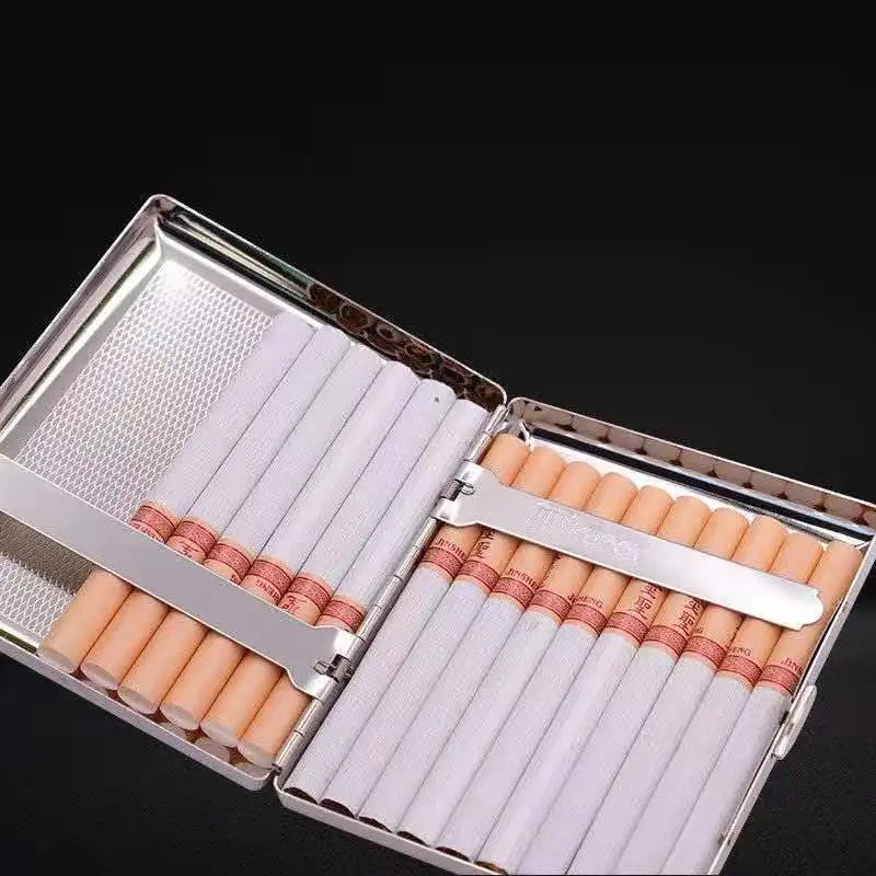 

New Cigarette Smoke Case 6 Colors Cigarette Box Solid Color Leather Case Smoking Pouch for 20 Cigarettes