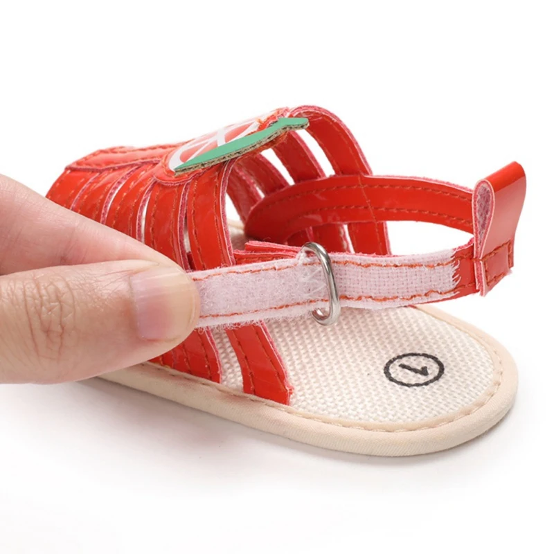 

Summer Baby Sandals Boy Girl PU Fruit Print Breathable Sandals Anti-Slip Crib Shoes Soft Sole Prewalkers Baby Shoes