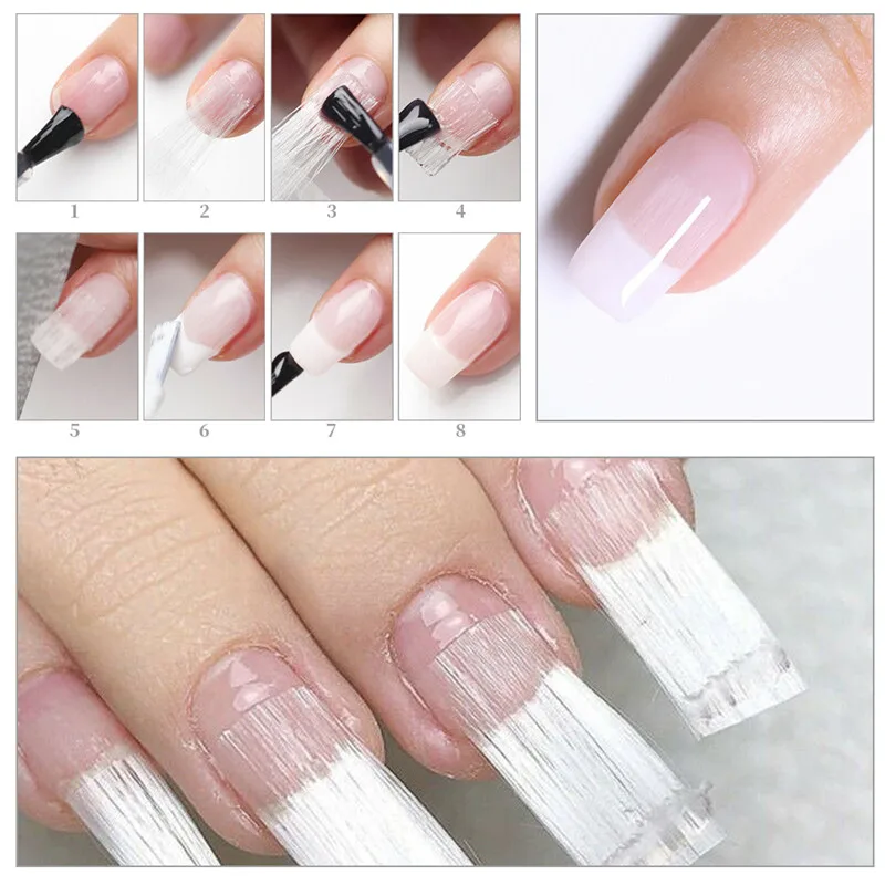 30/60 шт. наращивание ногтей волокна Fibernails наращивания акрилом Советы Набор Стекло