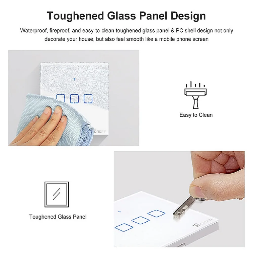 Умный настенный выключатель SONOFF с Wi Fi и сенсорной панелью|Модули для умного дома|