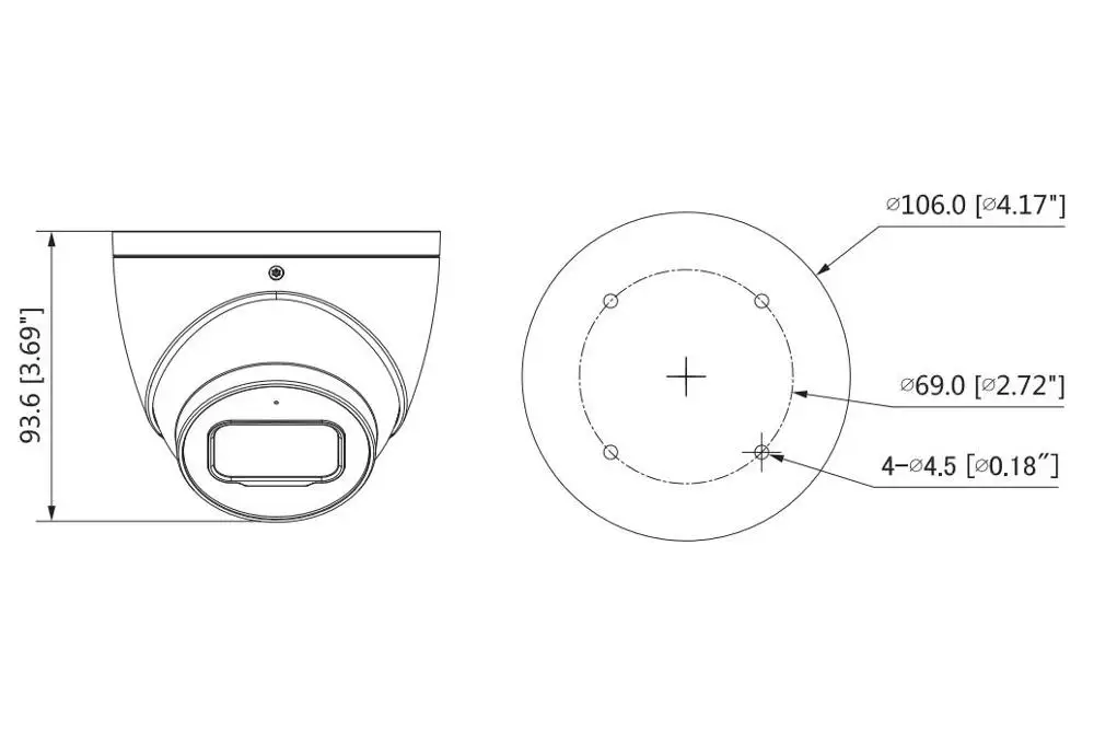 Dahua IP camera IPC-HDW5241TM-AS 2MP WDR IR Eyeball AI Network Camera support POE Built-in MIC Security | Безопасность и защита