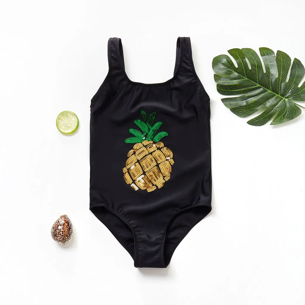 

2020 Summer Casual Baby Kids Girls Pineapple Print Swimwear One Piece Swimsuit Toddler Beach Romper Maillot de bain monokini