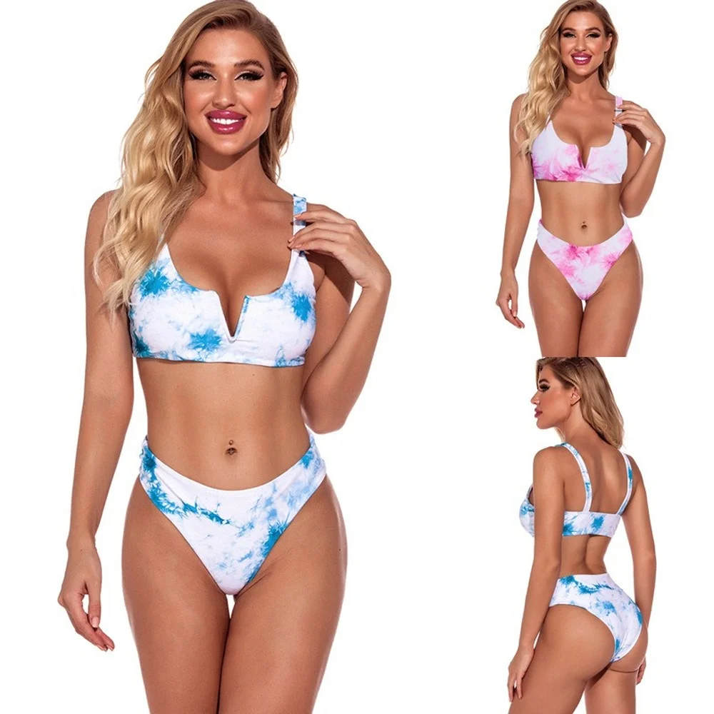 

2021 swimsuit for women bathing suit swimsuit women's sub-dye print bikini quick sell sexy swimwear