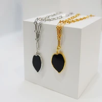 i41 rispada new heart shape black chain pendant necklace for unisex girl suit luxry trendy party jewelry