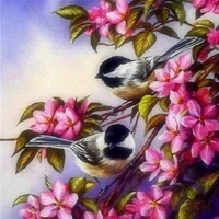 full squareround drill 5d diy diamond paintingbirds and flowers3d rhinestone embroidery cross stitch home decor gift
