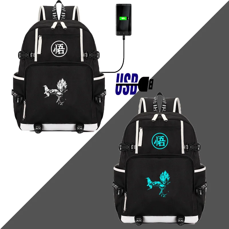 Style C4 IMIDO Dragon Ball Z рюкзаки светящиеся студентов мультфильм зарядка через usb плечи рюкзак черный дышащий обратно в школу сумка - Цвет: Style C4