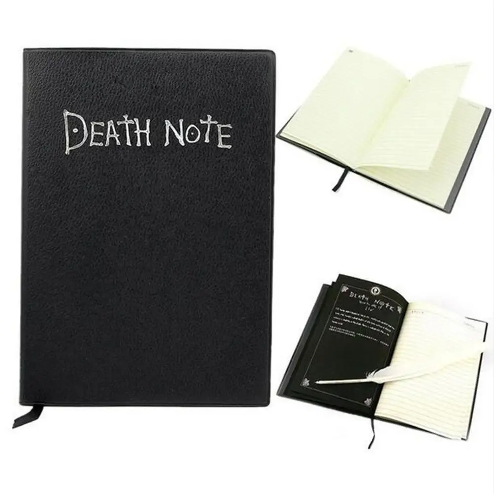

1PC Death Note Book Cosplay Notebook Diary With Feather Pen Anime Theme Notebook Stationery Supplies