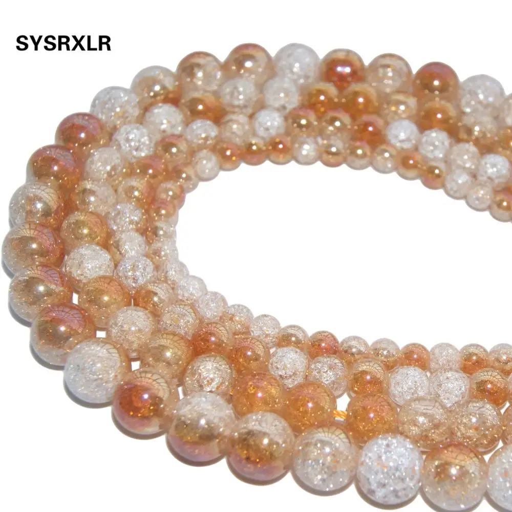 Оптовая продажа бусины из натурального камня цвета шампанского с треснувшим