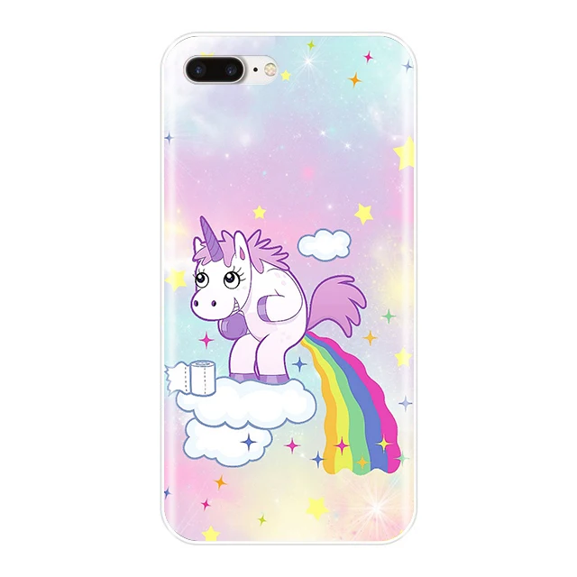 Phone Case For iPhone 6 S 6S 7 8 11 Pro X XR XS Max Silicone Cute Rainbow Unicorn Soft Cover Apple Plus | Мобильные телефоны и