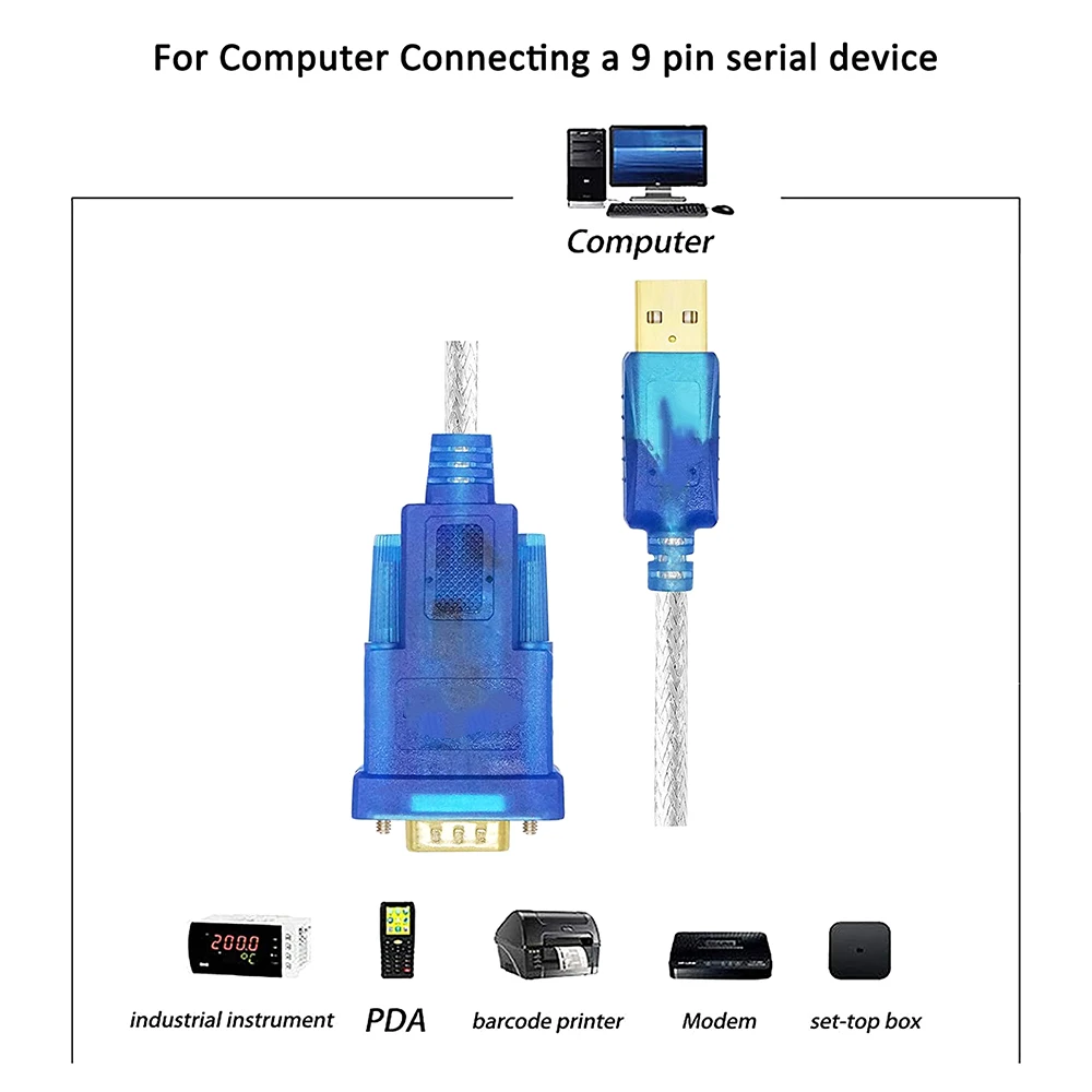 USB 2 0 к RS232 последовательный порт 9 Pin DB9 Кабель COM адаптер конвертер Sup s Windows 10 8 7 XP