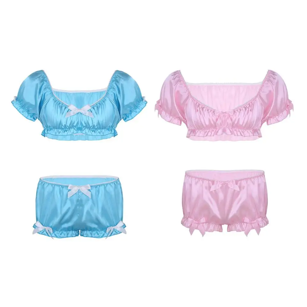 Мужское нижнее белье Sissy гей атласные трусы для мужчин мягкие шелковистые