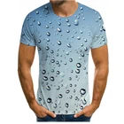 Модная летняя повседневная мужская футболка с 3D-принтом океанских капель, уличная спортивная футболка, мужская Свободная рубашка с коротким рукавом
