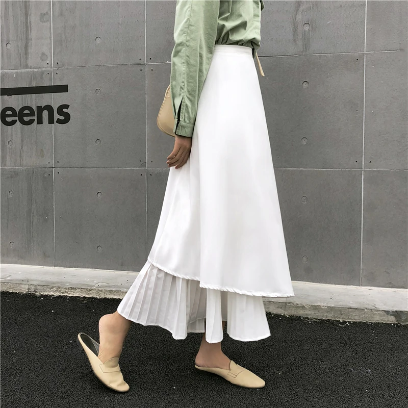 

Womens Skirt Vintage Clothes Long Skirts Black Summer High Waist Streetwear Fashion Flowy Spring Elastic Chiffon