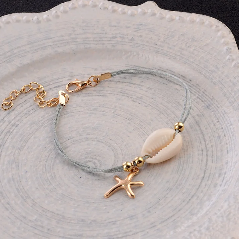 5 шт./компл. Набор браслетов с веревкой розовые бусы слон натуральная морская