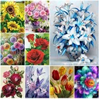 Набор для алмазной вышивки сделай сам, Набор для вышивки крестиком из квадратных цветов, мозаика из страз, картина из стразы, украшение для подарка