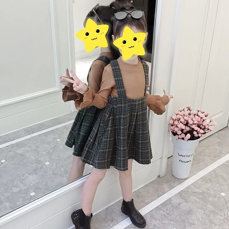 19 новая милая детская одежда для маленьких девочек клетчатая юбка-комбинезон без