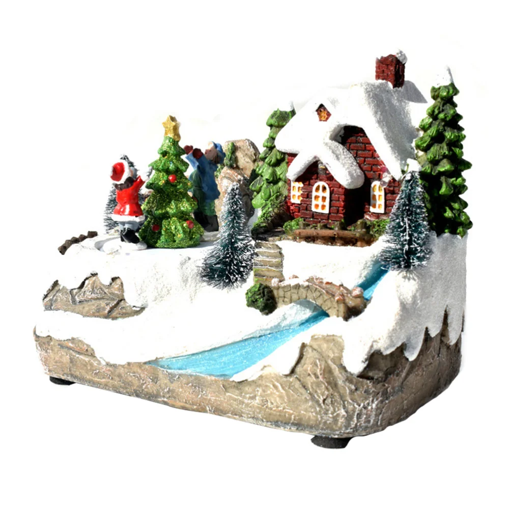 

1pc Creative Luminous Ornament Xmas Small House Decor Christmas Supply