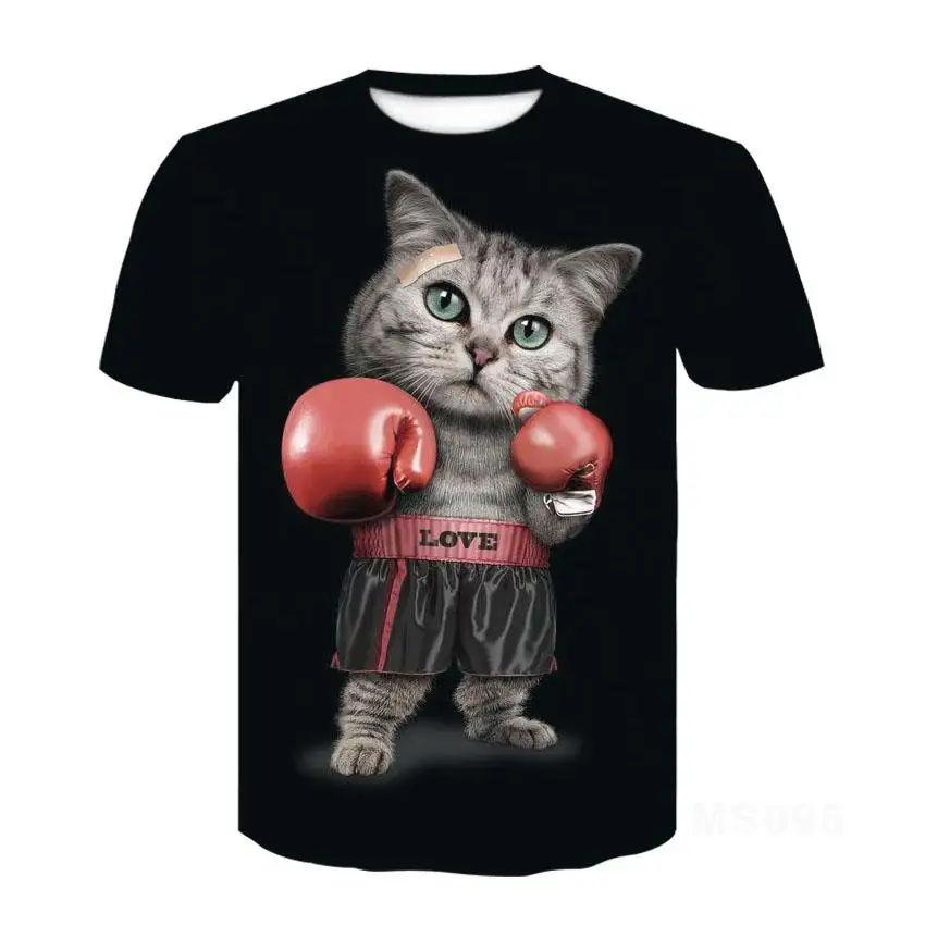 

Cat baby short-sleeved shirts for men and women 3D printing pet T-shirts for men and women summer tops casual simple style