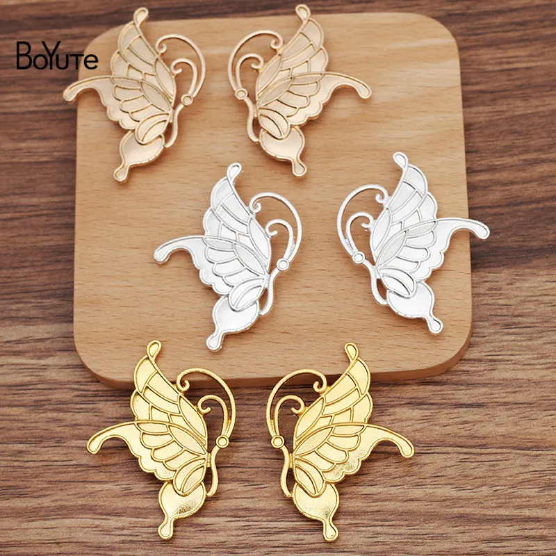 

BoYuTe (10 Pairs/Lot) 38*50MM Alloy Butterfly with 4 Loops at Back Factory Supply DIY Handmade Jewelry Accessories