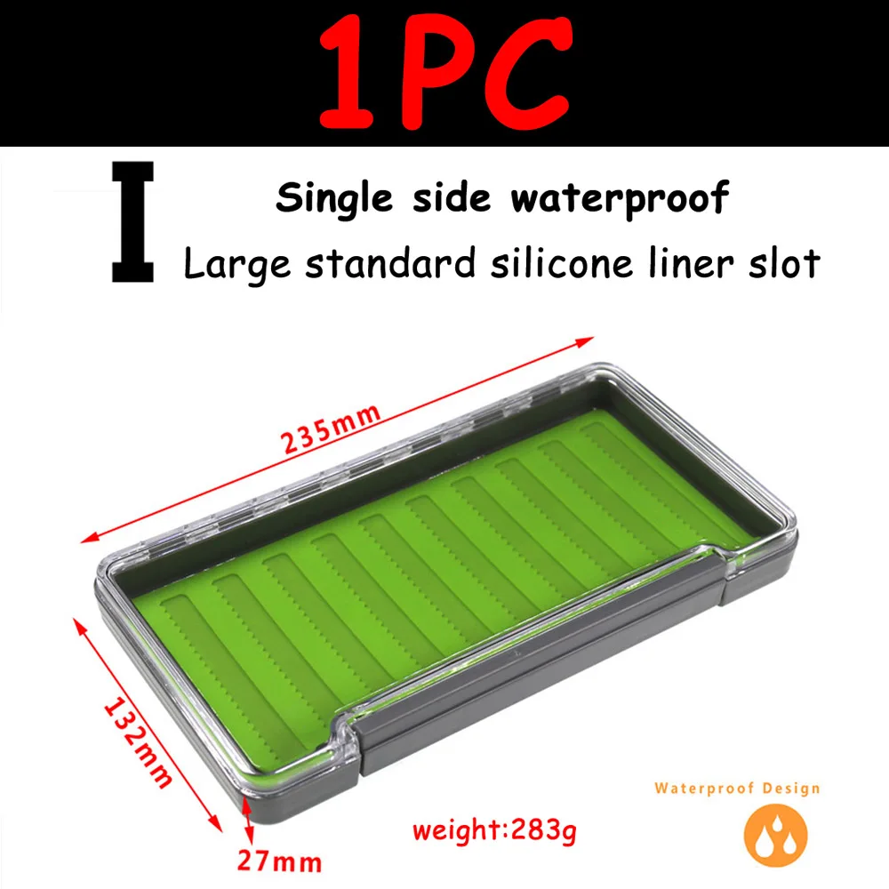 Type I 1PC Bimoo 1 шт. Новая Водонепроницаемая коробка для рыболовных приманок сухая/влажная/Nymph коробка для хранения с силиконовой щелевой двухсторонней крючком Fly Bait коробки - Цвет: Type I 1PC