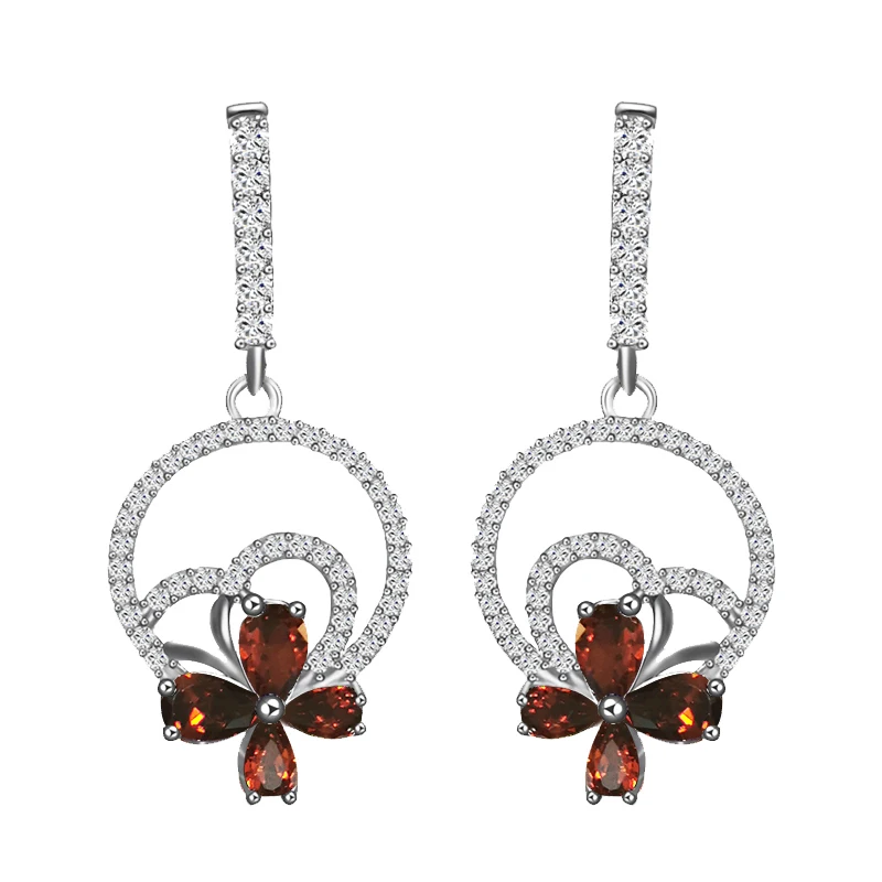 Ayowei Lucky Note квадратный Красный Циркон Кристалл Серебряный цвет ювелирные изделия