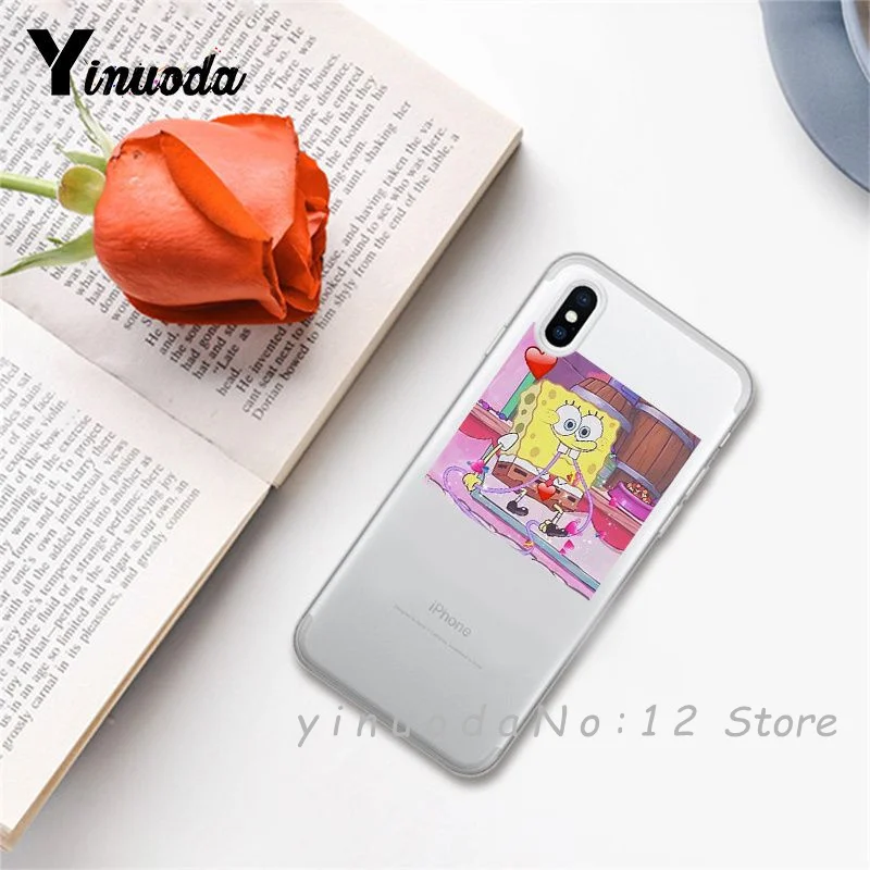 Yinuoda супер милый кот собака мультфильм розовый в форме сердца ты и я серия HD Прозрачный чехол для телефона для iphone 6 7 8 Plus X XS XSMax 5S