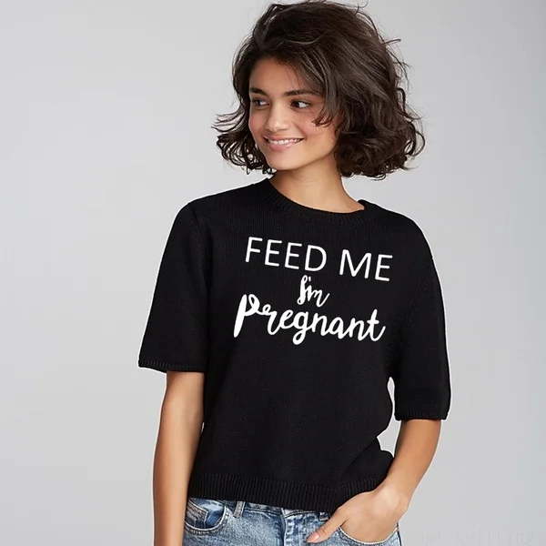 Feed Me Im беременным женщинам одежда для детей Топы женские футболки Tumblr Новое