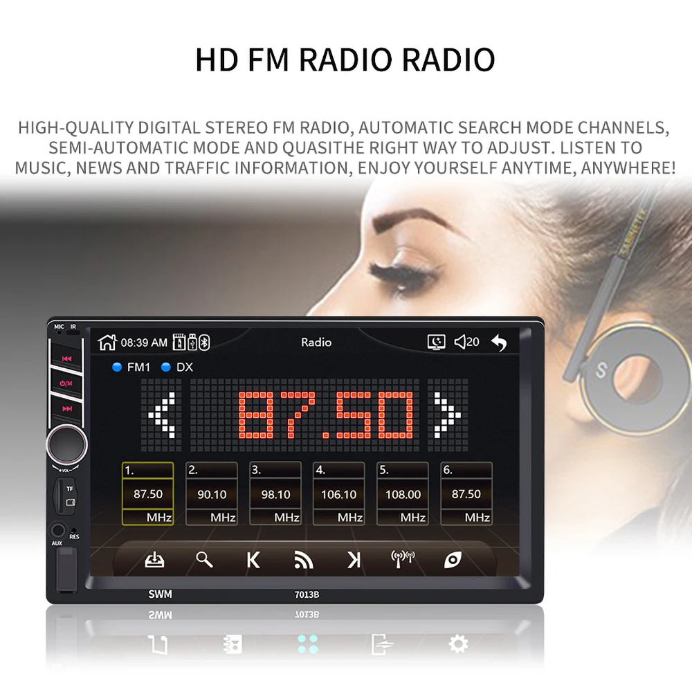 Автомагнитола Carplay 7013B стерео-система на Android с 7 "сенсорным экраном Bluetooth MP5