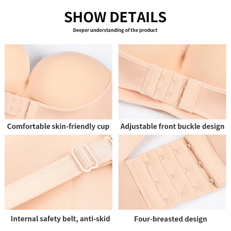 

Sexy Strapless Bralette For Women Enhancement Bra Strapless Bra Female Invisible Underwear A-E Cup Women Push Up Sports Lingerie