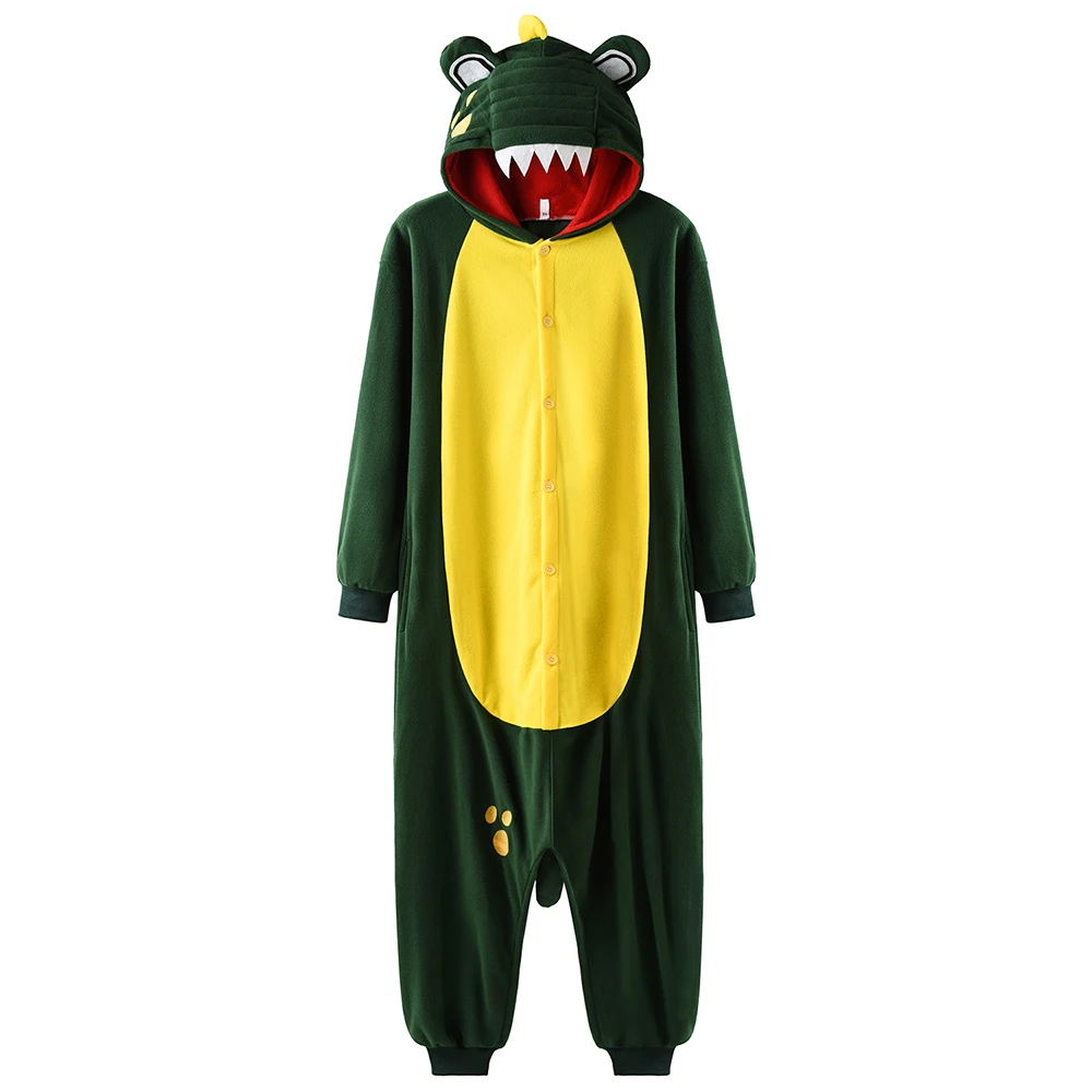 Women Animal Crocodile Onesie Sleepwear Kigurumis Pajama Funny Pajamas Unisex Jumpsuits Homewear Cute Overalls Party Costume