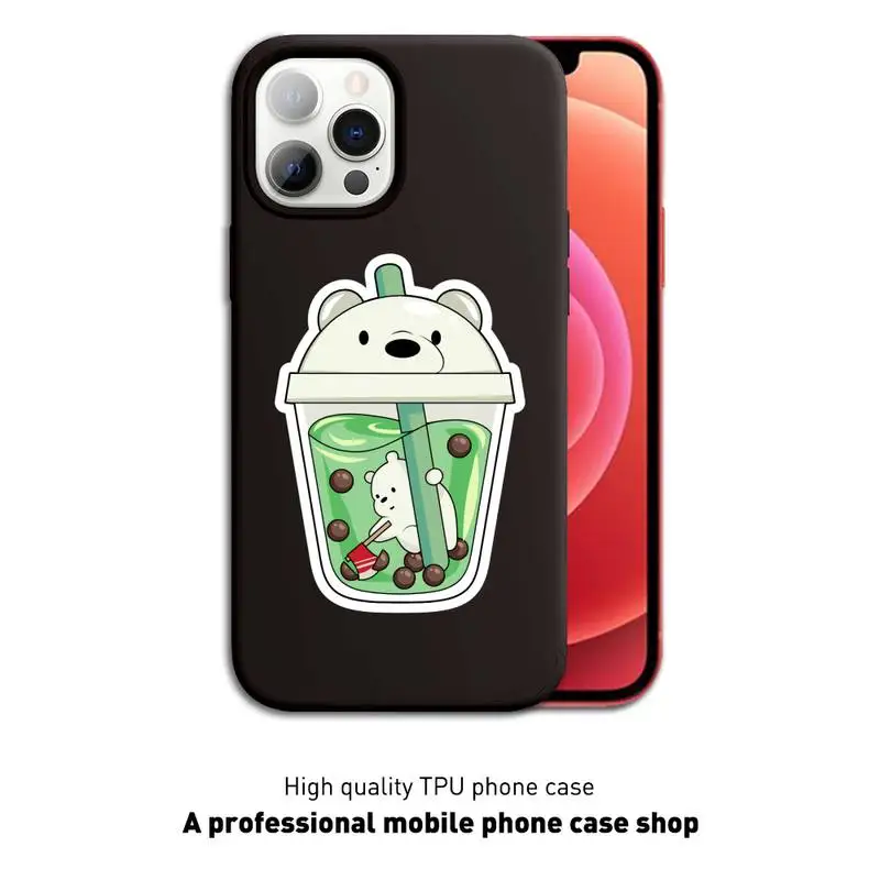 

An Anthropomorphic Cartoon Bear Phone Case Black Cover For IphoneX XS 11 12 11/12Pro Max 5 5s SE 6 6s 7 8 Plus SE2020 Cases