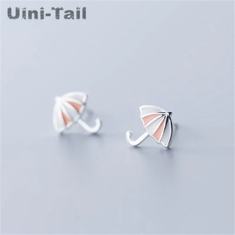 Серьги Uini-Tail из стерлингового серебра 925 пробы с милым зонтиком простые и