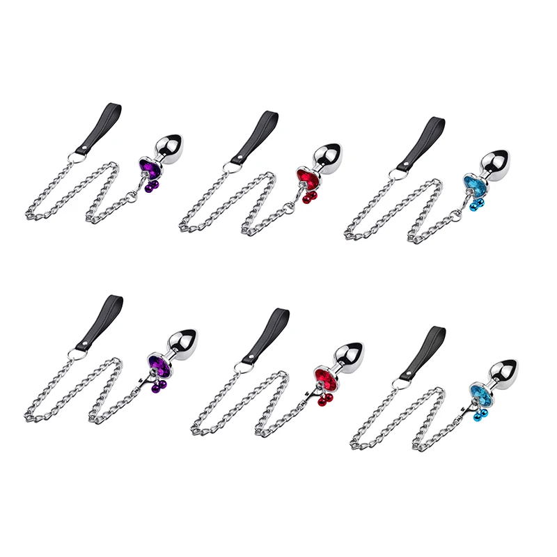 3 размера металлический кристалл Анальная пробка сердце/круглая форма база с